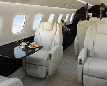 inside of a private jet
