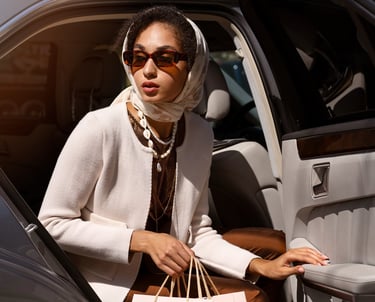 Rich woman doing shopping