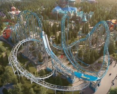a roller coaster with a bunch of people on it