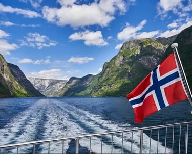 Norway boat on fjord
