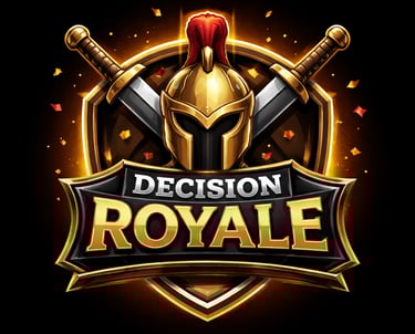 a logo for a game decision royale game web app