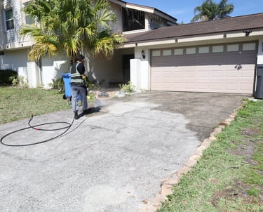 Pressure washing Driveway