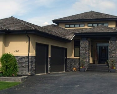 stucco and stone dash exterior, done by Premium Stucco