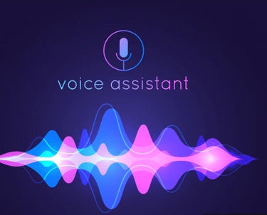 Futuristic AI assistant with glowing blue lines