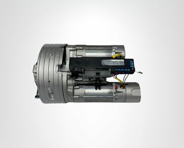 motor central de doble motor diseñado para cortinas y puertas metálicas enrollables de gran tamaño.