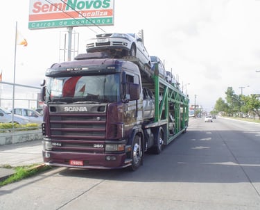 transporte de veículos em carreta cegonha confiavel, carreta cegonha com seguro