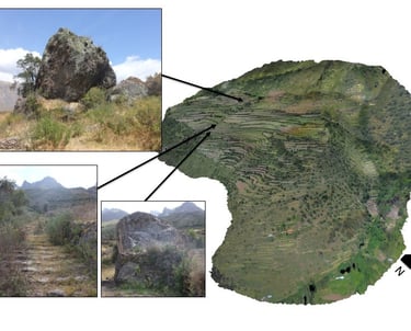 The terrace complex of Choquebamba modeled using UAV photography.