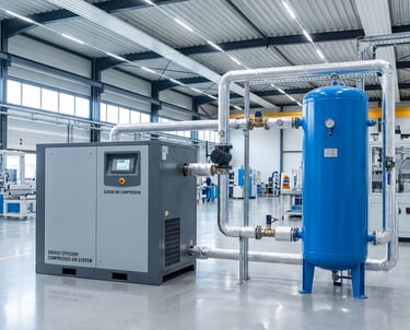 industrial air compressor system improving air compressor efficiency in factory