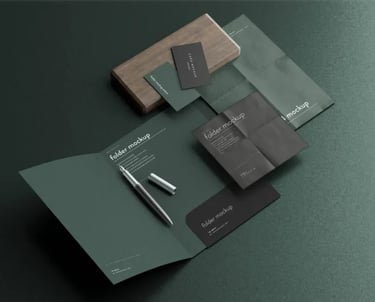 Custom printed presentation folder and accesories for conferences