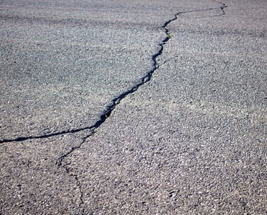 Cracked roadway example