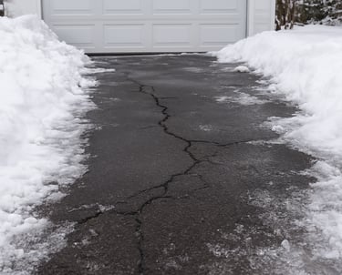Freezing London winters causing driveway cracks