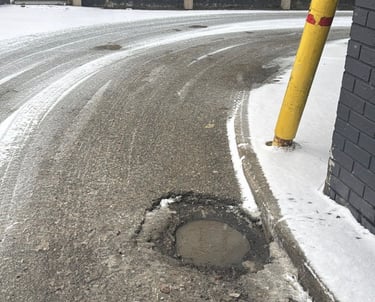 Drivethru Pothole Before Repair Was Made