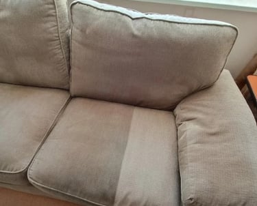 Gaillac nettoyage canape tissu clair avant/après par NetT à Toulouse