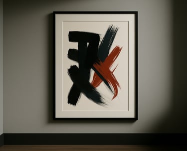 a picture of an abstract painting on a wall
