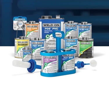 Industrial piping system using Weldon adhesive solution