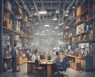 A professional consultant discussing strategies with clients in a modern office.