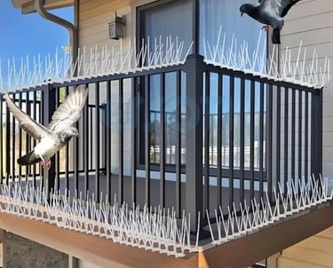Balcony bird spikes prevent pigeons and birds from perching, keeping your balcony clean, safe, and f