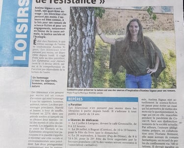 la tribune le progrès haute loire azelma sigaux livre les silencieux n'en pensent pas moins
