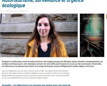 article zoomdici sortie livre azelma sigaux les silencieux n'en pensent pas moins partie 1