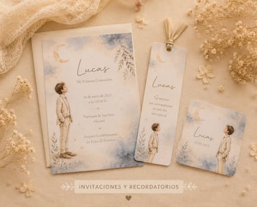 Invitaciones y recordatorios personalizados hechos a mano por Amélie Art