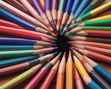 four color bottles near paint brushes