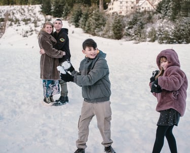 Sesión de fotos para familias en Bariloche. Fotografía familiar