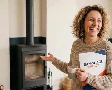 Cliente souriante recommandant les services de Ramonage Direct à Nantes après une intervention