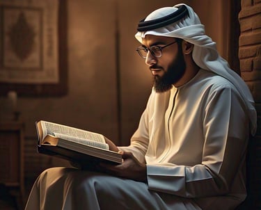 Muslim man reading a Bible