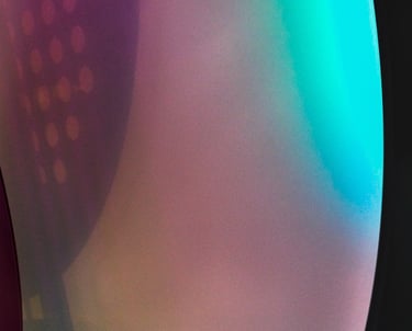 Violet and turquoise geometric shapes. 