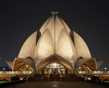 View of bustling Delhi streets with historic monuments under a clear sky.