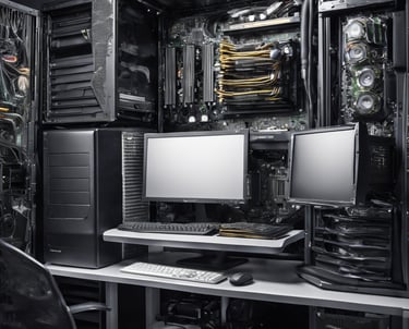black and gold hard disk drive