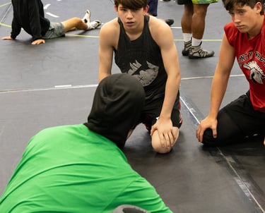 Wrestlers asking questions