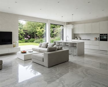 luxury living room with metallic epoxy