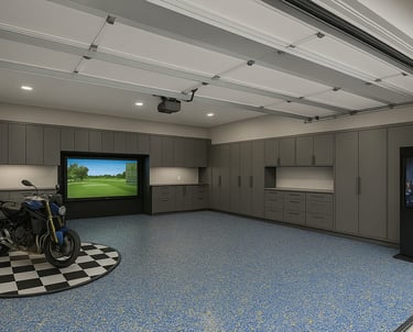 luxury garage transform gym and game room and level up with the flake epoxy