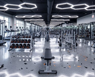 Work hard at the gym with flake epoxy