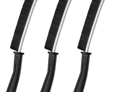 three black and white knives and a knife on a white background