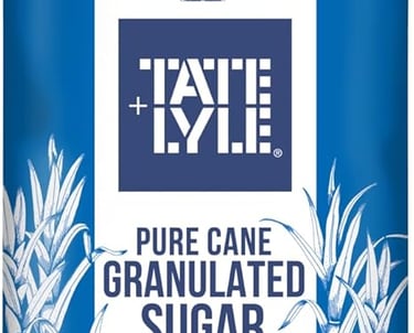 A 1kg bag of Tate and Lyle Fairtrade Pure Cane Granulated Sugar made in the UK.