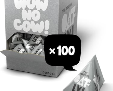 a box of tea bags with a speech bubble bubble