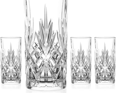a set of four crystal crystal crystal glass vases