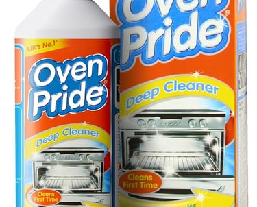 a bottle of oven cleaner with a box of oven cleaner