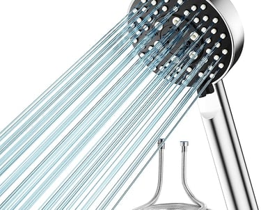 a shower head with a shower head and a shower head