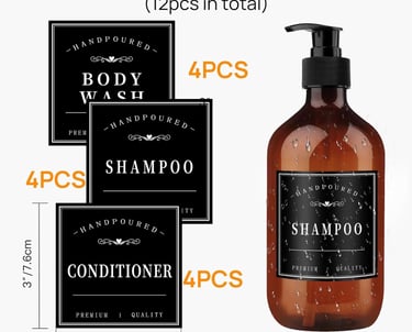 a bottle of shampooe soap with a label on it