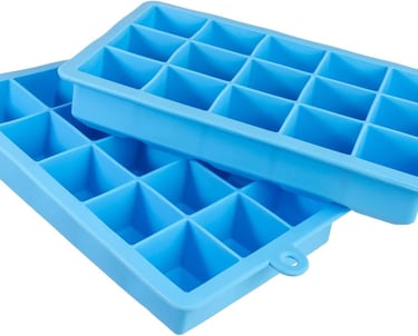 a blue ice cream container with a large ice cream inside