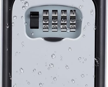 a combination lockbox with four locks and four keys