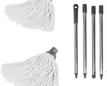 a pair of mops and a pair of scissors