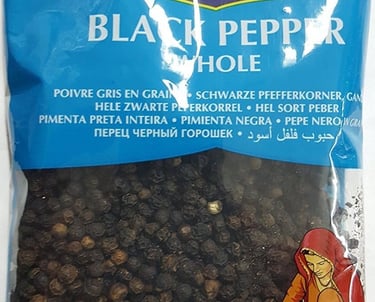 a bag of black pepper peppercory