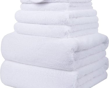 a stack of towels and a stack of towels