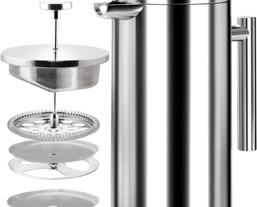 a stainless steel coffee potted in a coffee pot