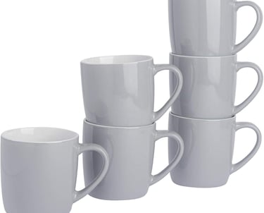 a stack of four cups of coffee mugs