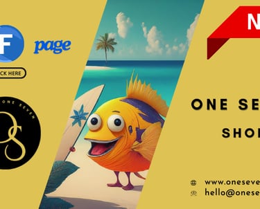 a fish fish in the ocean with a banner for the one seven seven seven seven